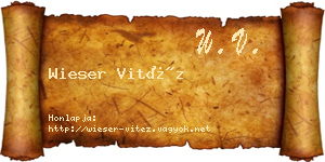 Wieser Vitéz névjegykártya
